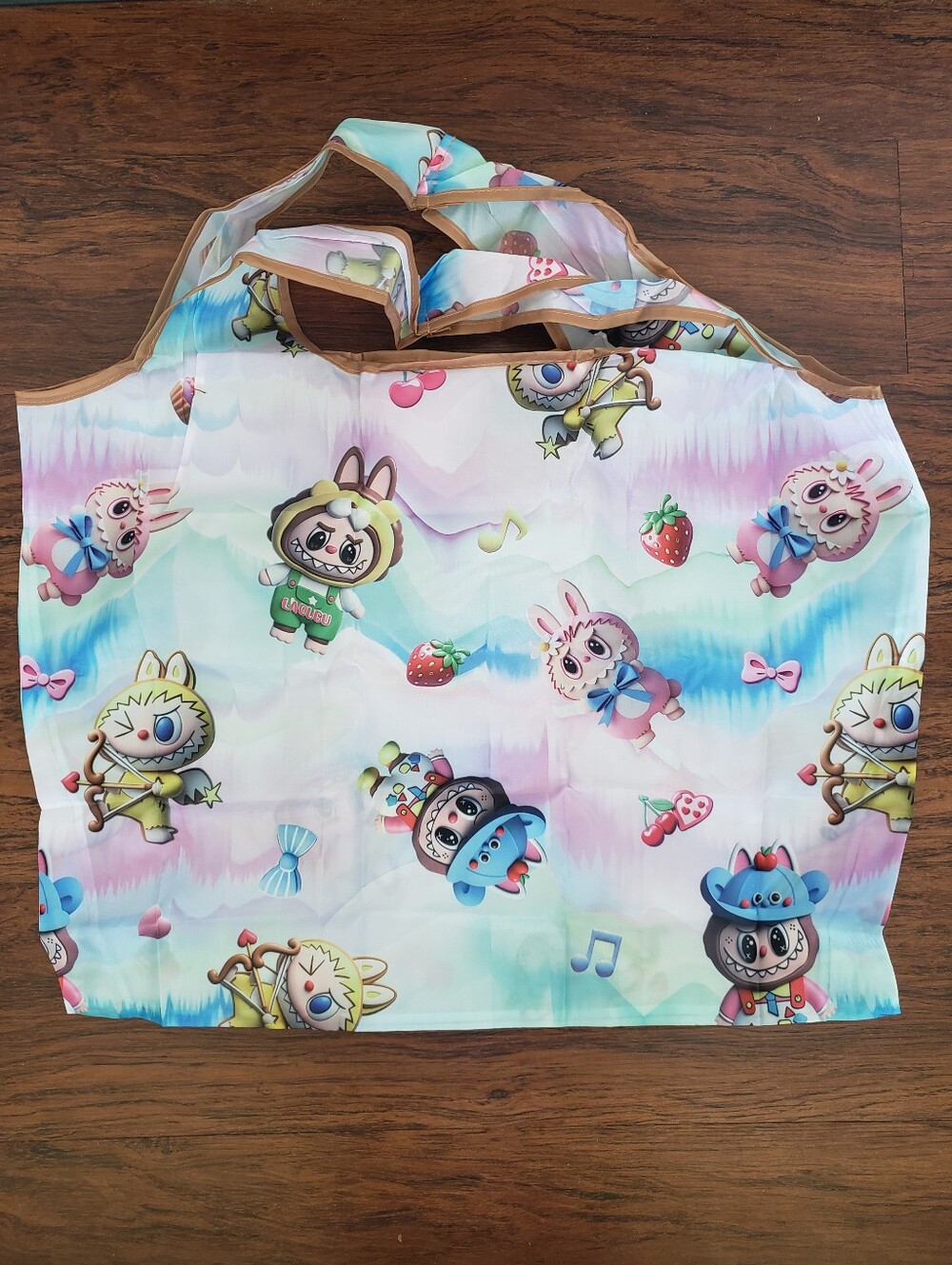 Labubu Chic Kawaii Retro Eco Friendly Trendy Packable Sturdy Reusable Nylon Bag